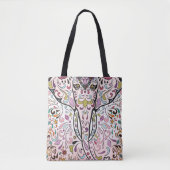 Olifant Hindi India suiker schedel patroon Tote Bag (Voorkant)