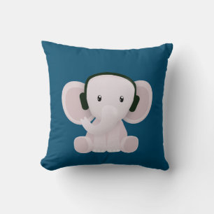 Olifant houdt van muziek kussen