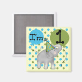 Olifant Ik ben 1 Eerste Verjaardag Tshirts en Gesc Magneet (Voorkant / Achterkant)
