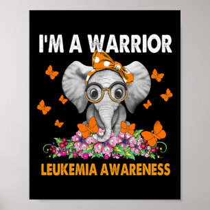 Olifant Ik ben een krijger van leukemie bewustzijn Poster