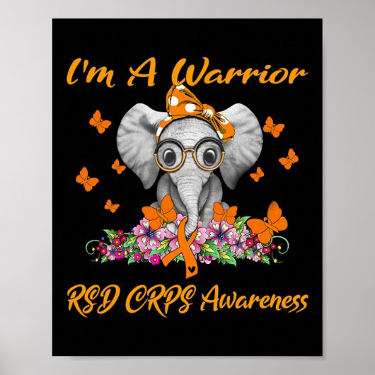 Olifant Ik ben een Warrior RSD CRPS Awareness Poster (Voorkant)