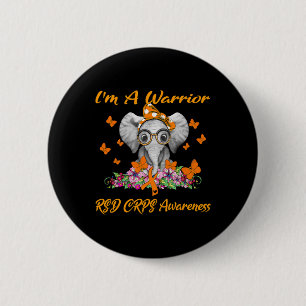 Olifant Ik ben een Warrior RSD CRPS Awareness Ronde Button 5,7 Cm