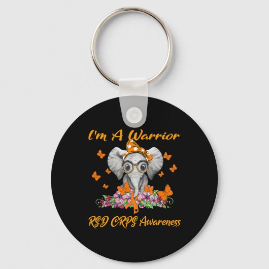 Olifant Ik ben een Warrior RSD CRPS Awareness Sleutelhanger (Voorkant)
