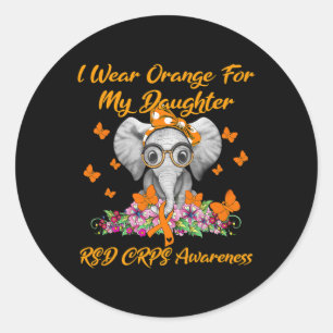 Olifant Ik Draag Sinaasappel voor mijn dochtertje  Ronde Sticker