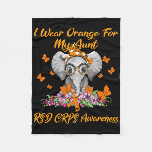 Olifant Ik Draag Sinaasappel voor mijn tante RSD C Fleece Deken (Voorkant)