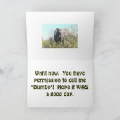 OLIFANT "ik vergeet GEBOORTE nooit een van de Kaart (Binnen)