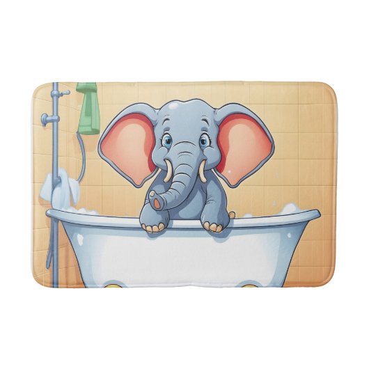 Olifant in bad badmat (Voorkant)