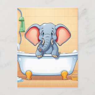 Olifant in bad briefkaart