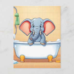 Olifant in bad briefkaart