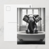 Olifant in bad briefkaart (Voorkant / Achterkant)