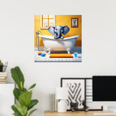 Olifant in bad poster (Thuiskantoor)