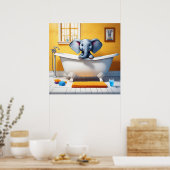 Olifant in bad poster (Keuken)