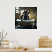 Olifant in bad poster (Keuken)