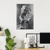 Olifant in badjas print, grappige badkamer kunst poster (Thuiskantoor)