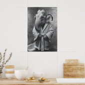 Olifant in badjas print, grappige badkamer kunst poster (Keuken)