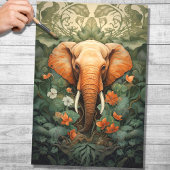 Olifant in bladeren 1 Decoupage papier