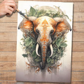 Olifant in bladeren 2 Decoupage papier