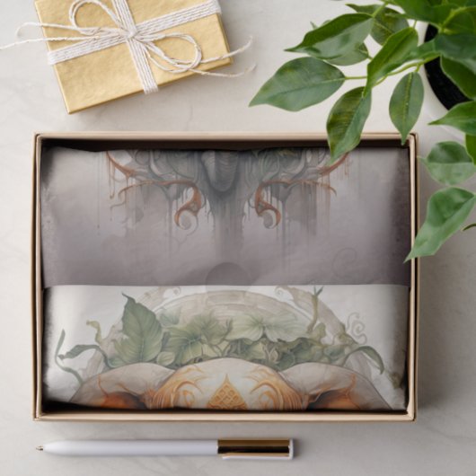 Olifant in bladeren 2 Decoupage papier (Geschenk)