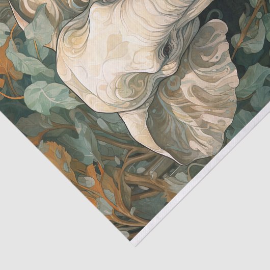 Olifant in bladeren 3 Decoupage papier (Detail)