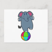 Olifant in circus met circusbal briefkaart (Voorkant)