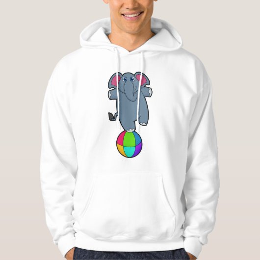 Olifant in circus met circusbal hoodie (Voorkant)