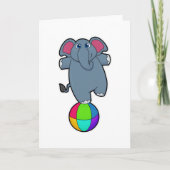 Olifant in circus met circusbal kaart (Voorkant)