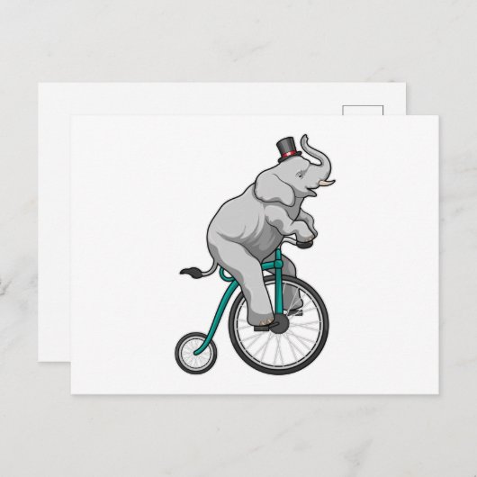 Olifant in Circus met Fiets Briefkaart (Voorkant / Achterkant)