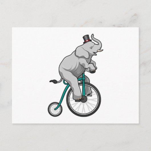 Olifant in Circus met Fiets Briefkaart (Voorkant)