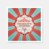 Olifant in Circus Rood & Blauw Patroon Servet (Voorkant)