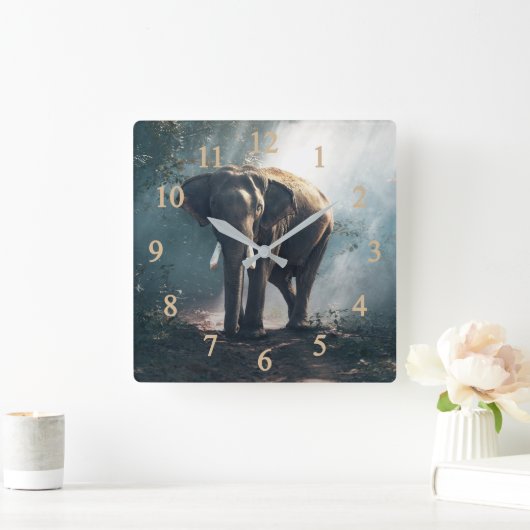 olifant in de Oerwoud Vierkante Klok (Huis)