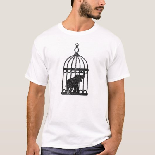 olifant in een kooi t-shirt (Voorkant)