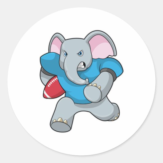 Olifant in Football met apparatuur Ronde Sticker (Voorkant)