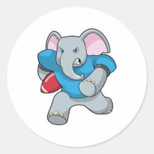 Olifant in Football met apparatuur Ronde Sticker