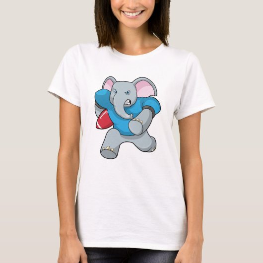 Olifant in Football met apparatuur T-shirt (Voorkant)