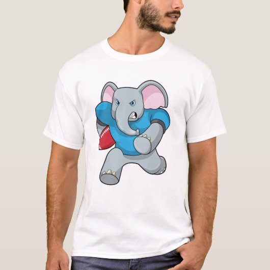 Olifant in Football met apparatuur T-shirt (Voorkant)