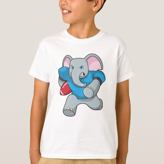 Olifant in Football met apparatuur T-shirt (Voorkant)