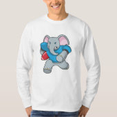 Olifant in Football met apparatuur T-shirt (Voorkant)