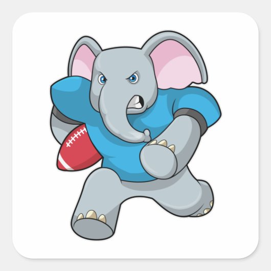 Olifant in Football met apparatuur Vierkante Sticker (Voorkant)