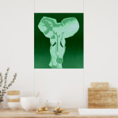 Olifant in groen poster (Keuken)