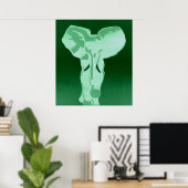 Olifant in groen poster (Thuiskantoor)
