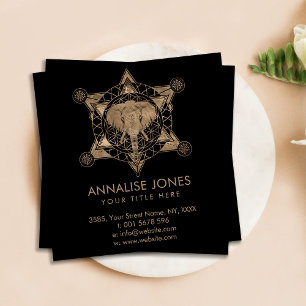 Olifant in Heilige Geometrie Compositie Vierkante Visitekaartje