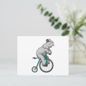 Olifant in het circus met fiets briefkaart (Staand voorkant)