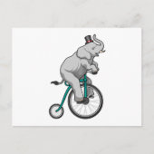 Olifant in het circus met fiets briefkaart (Voorkant)