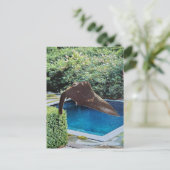 Olifant in het zwembad surele collage briefkaart (Staand voorkant)