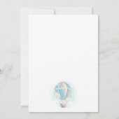Olifant in Hete Luchtballon Baby shower Invitation Kaart (Achterkant)