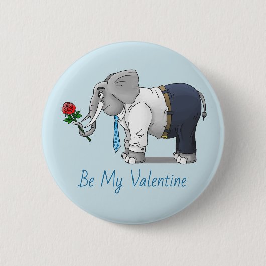 Olifant in Love Valentijnsdag Ronde Button 5,7 Cm (Voorkant)