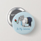 Olifant in Love Valentijnsdag Ronde Button 5,7 Cm (Voorkant /achterkant)