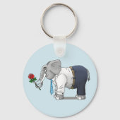 Olifant in Love Valentijnsdag Sleutelhanger (Voorkant)
