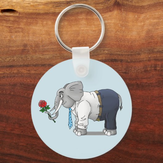 Olifant in Love Valentijnsdag Sleutelhanger (Voorkant)