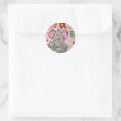 Olifant in meditatie ronde sticker (Tas)